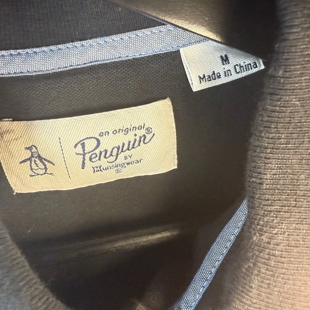 Original Penguin Medium 100% Cotton Men's Black Polo Shirt Business Casual